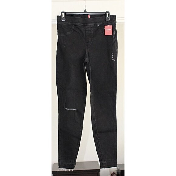 NEW w/Tags SPANX Vintage Distressed Pull-On Ankle Jeans, Black, Medium - Picture 3 of 11